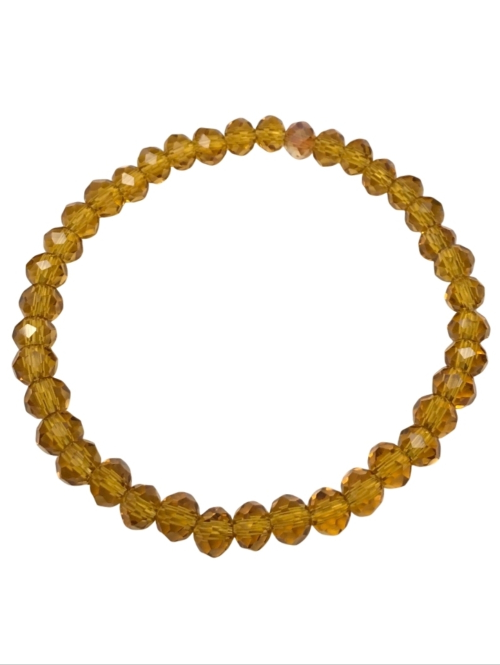 Golden Brown Crystal Beaded Stretch Bracelet